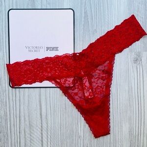 🔥Butterfly Crimson Lace Thong Victoria's Secret 2XL NWT